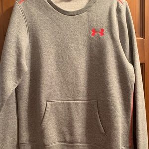Grey under-armor sweatshirt with color UA symbol